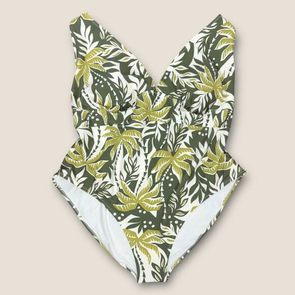 NEW Old Navy One Piece Bathing Suit Size 3X Coastal Vacation Tropical Swim - Picture 1 of 6